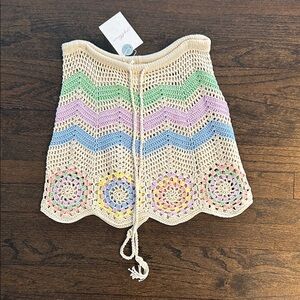 NWT Capittana Women’s Multicolor Chevron Crochet Skirt Size Medium/Large